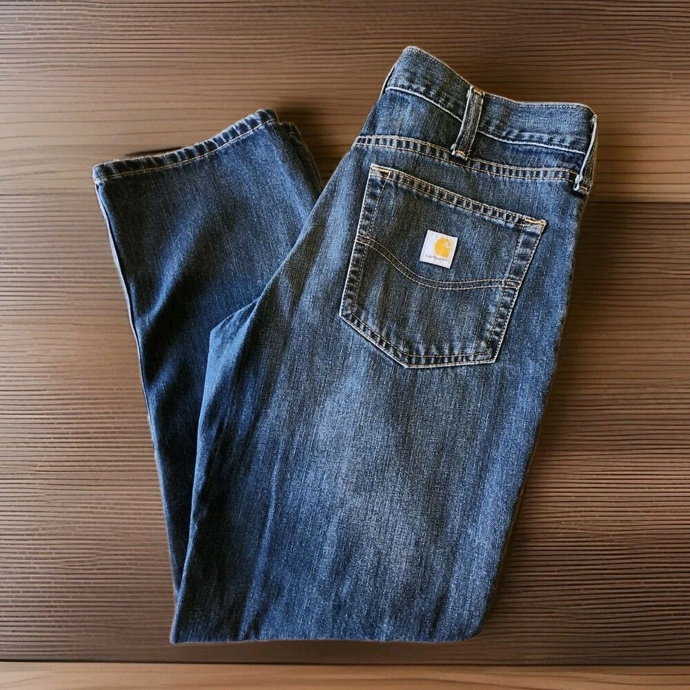 Carhartt 1483-M Relaxed Fit Jeans Medium Wash 34x30 Workwear